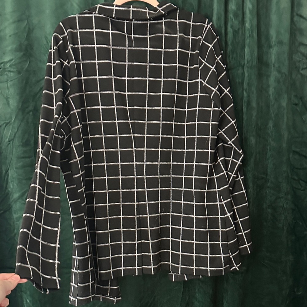 Black Windowpane Open-Front Jacket - image 6